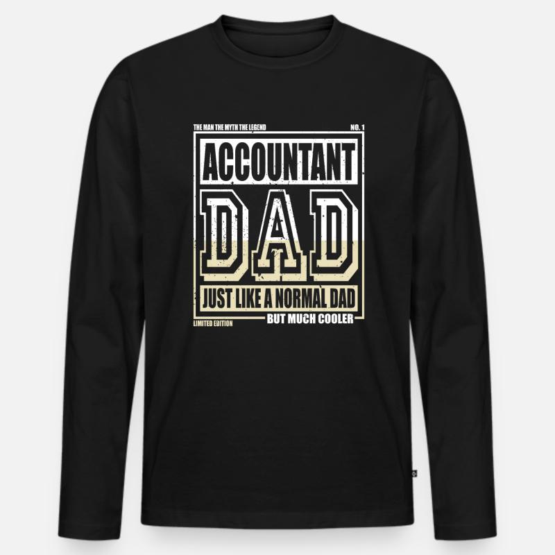 Buchhalter Papa Geschenk - Männer Premium Bio Langarmshirt - Schwarz