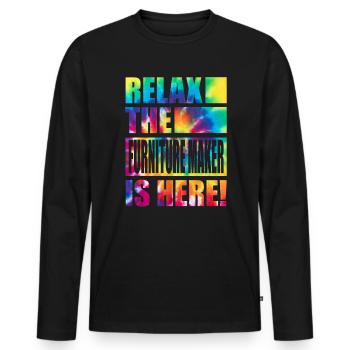 Fabricant de meubles drôle de dicton - T-shirt manches longues Premium bio Homme - noir - Devant - Nico (187cm)