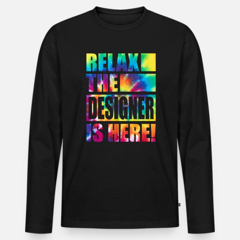 Designer Lustiger Spruch - Männer Premium Bio Langarmshirt - Schwarz