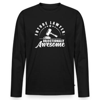 Future Lawyer Objection - Men's Premium Organic Long Sleeve Shirt - black - Front - Nico (187cm)