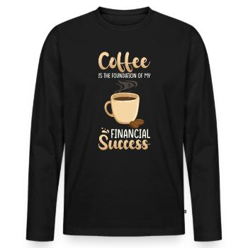 Gift for Finance Manager - Men's Premium Organic Long Sleeve Shirt - black - Front - Nico (187cm)