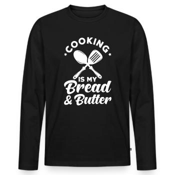 Chefkoch Koch Kulinarisches Kochen - Männer Premium Bio Langarmshirt - Schwarz - Vorne - Nico (187cm)
