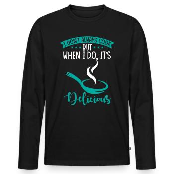Hobbykoch Kocht Kulinarisches Essen - Männer Premium Bio Langarmshirt - Schwarz - Vorne - Nico (187cm)