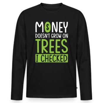 Gift for Finance Managers - Men's Premium Organic Long Sleeve Shirt - black - Front - Nico (187cm)