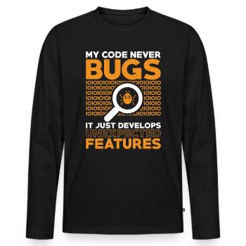 Programmierer Entwickler Coder Code - Männer Premium Bio Langarmshirt - Schwarz - Vorne - Nico (187cm)