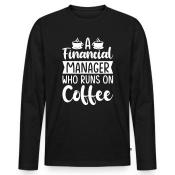 Gift for Finance Managers - Men's Premium Organic Long Sleeve Shirt - black - Front - Nico (187cm)