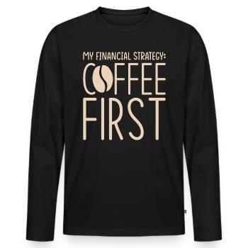 Gift for Finance Managers - Men's Premium Organic Long Sleeve Shirt - black - Front - Nico (187cm)