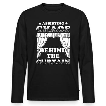 Assistant Stage Manager Job Gift - Men's Premium Organic Long Sleeve Shirt - black - Front - Nico (187cm)