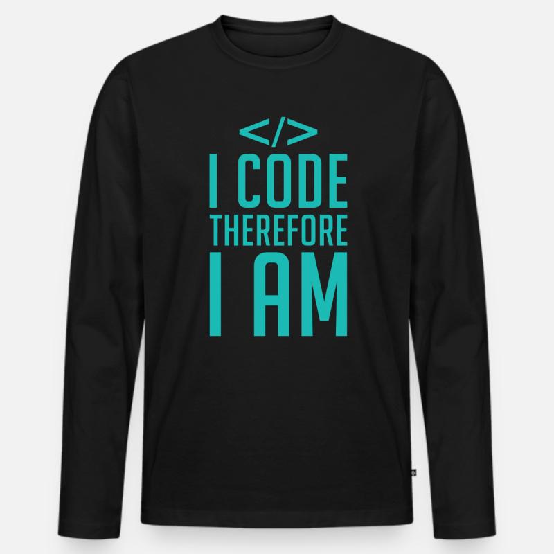 Code Codeur Programmeur Développeur Codeur - T-shirt manches longues Premium bio Homme - noir