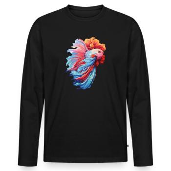 Bettafish Fish - Men's Premium Organic Long Sleeve Shirt - black - Front - Nico (187cm)
