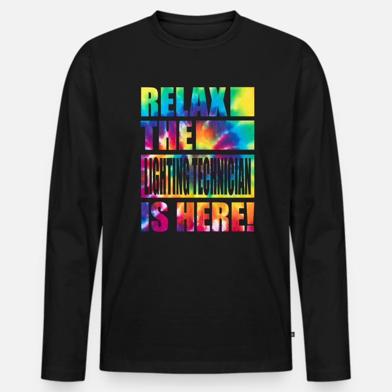 Lighting Technician Lustiger Spruch - Männer Premium Bio Langarmshirt - Schwarz