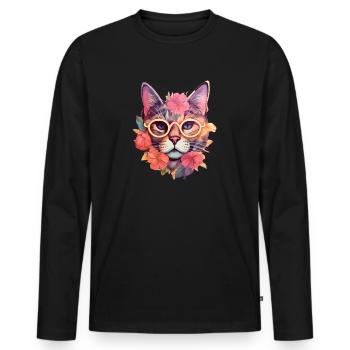 Cat Aesthetics - Men's Premium Organic Long Sleeve Shirt - black - Front - Nico (187cm)