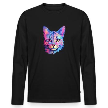 Aesthetic cat - Men's Premium Organic Long Sleeve Shirt - black - Front - Nico (187cm)