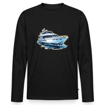 Yacht Motorboot - Männer Premium Bio Langarmshirt - Schwarz - Vorne - Nico (187cm)
