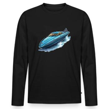 Motorboot Schnellboot - Männer Premium Bio Langarmshirt - Schwarz - Vorne - Nico (187cm)