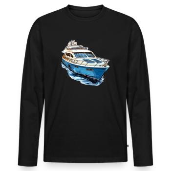 Yacht - T-shirt manches longues Premium bio Homme - noir - Devant - Nico (187cm)