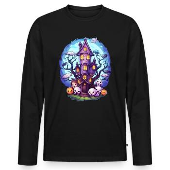 Maison hantée d’anime - T-shirt manches longues Premium bio Homme - noir - Devant - Nico (187cm)
