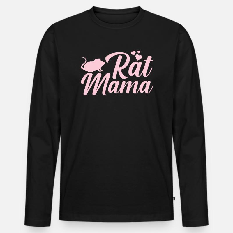 Ratten-mama - Männer Premium Bio Langarmshirt - Schwarz