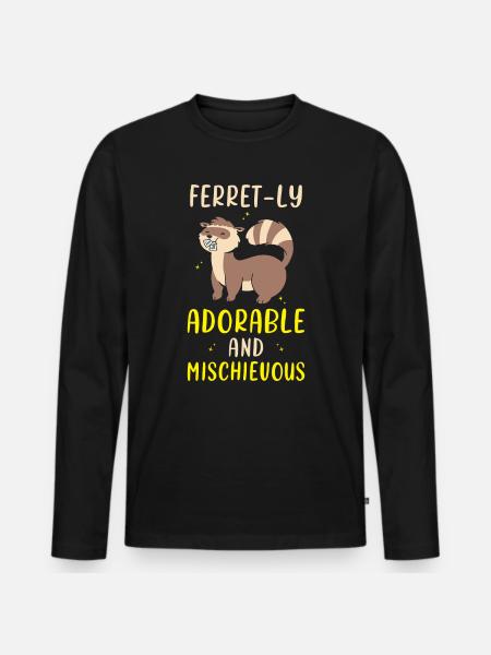 Frettchen Geschenk für Frettchen Besitzer - Männer Premium Bio Langarmshirt - Schwarz