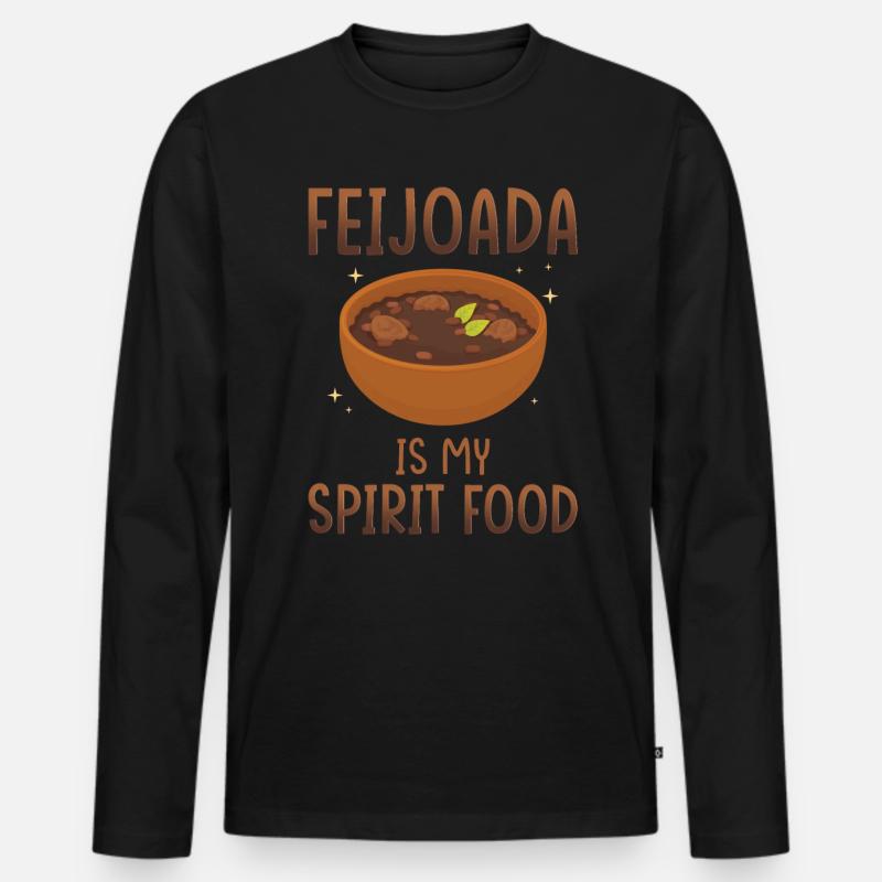 Feijoada ist meine Leibspeise - Männer Premium Bio Langarmshirt - Schwarz