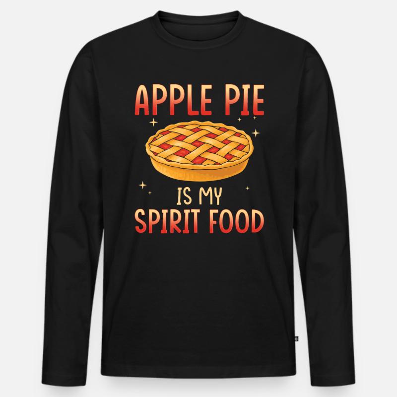 Apfelkuchen ist meine Leibspeise - Männer Premium Bio Langarmshirt - Schwarz