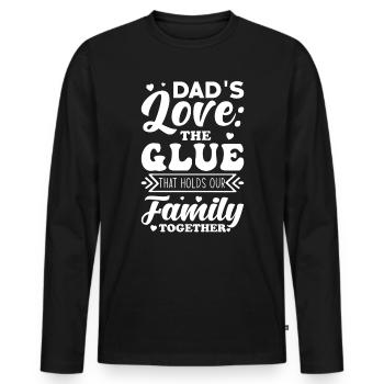 L’amour de papa est la colle qui colle notre famille. - T-shirt manches longues Premium bio Homme - noir - Devant - Nico (187cm)