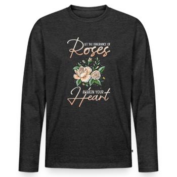 Rosenblüten Rosen Rosengarten Aroma Rosenduft - Männer Premium Bio Langarmshirt - Anthrazit meliert - Vorne - Nico (187cm)