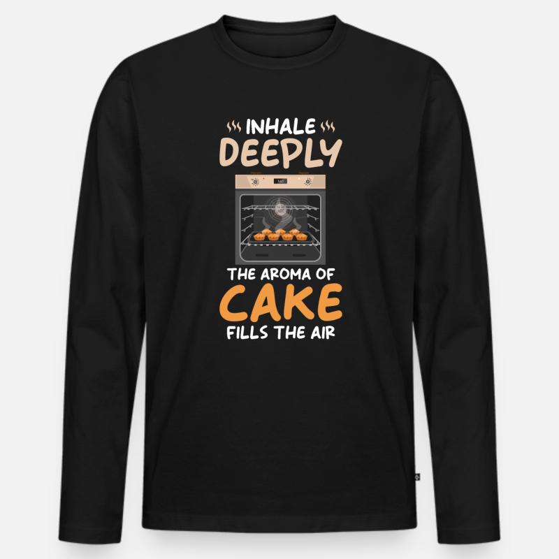 Kuchen Backen Bäcker Bäckerei - Männer Premium Bio Langarmshirt - Schwarz