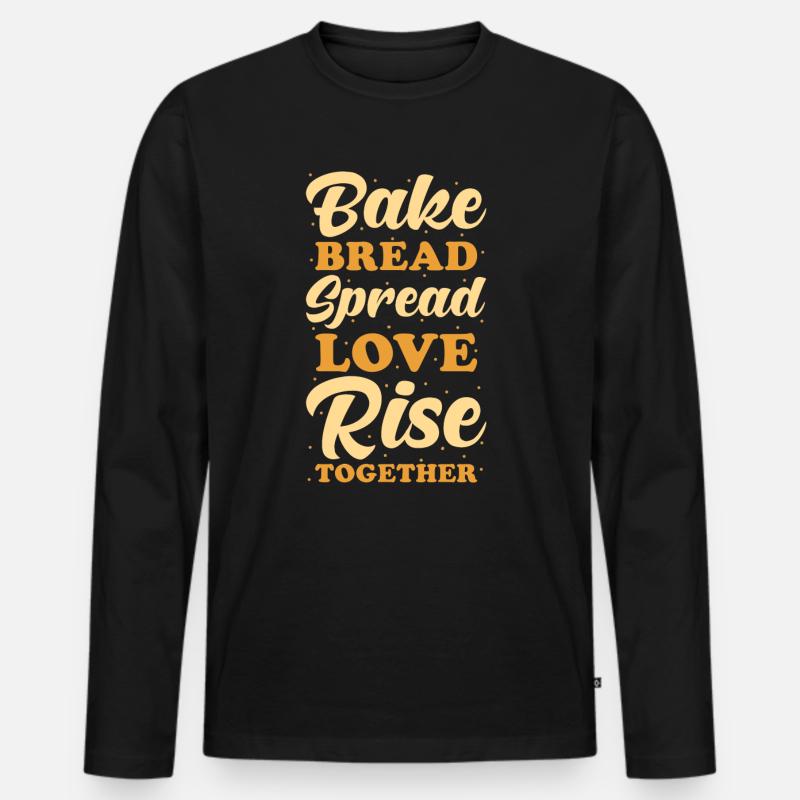 Brot Bäcker Backen - Männer Premium Bio Langarmshirt - Schwarz