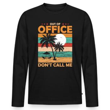 Outside the office Retirement Pension Office - Men's Premium Organic Long Sleeve Shirt - black - Front - Nico (187cm)