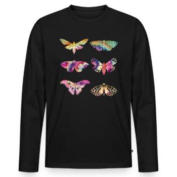 Motte TIE DYE Vintage Motten - Männer Premium Bio Langarmshirt - Schwarz - Vorne - Nico (187cm)