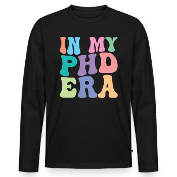PHD Retro Groovy dans mon ère PHD - T-shirt manches longues Premium bio Homme - noir - Devant - Nico (187cm)