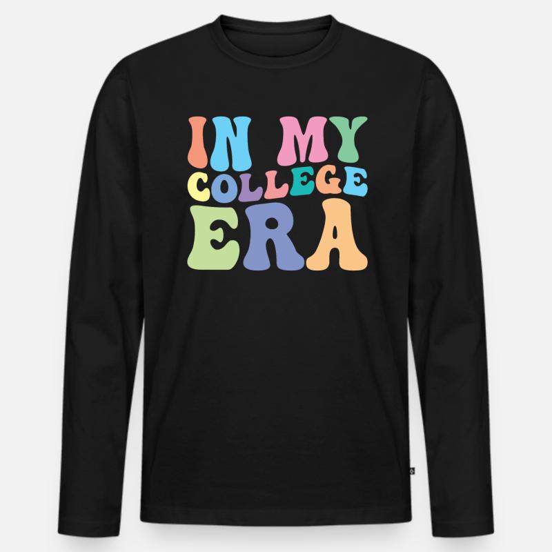 Hochschule Retro Groovy Student - Männer Premium Bio Langarmshirt - Schwarz
