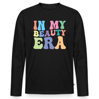 Beauté Rétro Groovy In Meiner - T-shirt manches longues Premium bio Homme - noir - Devant - Nico (187cm)