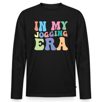 Jogging Retro Groovy In Meiner - Männer Premium Bio Langarmshirt - Schwarz - Vorne - Nico (187cm)