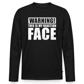 Reaction Streamer Video Reaktion Content Creator - Men's Premium Organic Long Sleeve Shirt - black - Front - Nico (187cm)