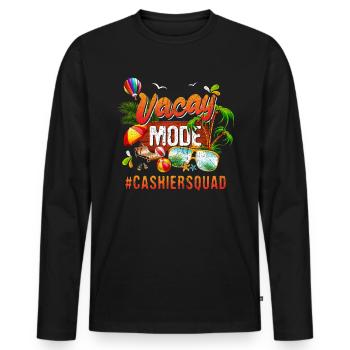 Kasse Feriengruppe #Cashiersquad - Männer Premium Bio Langarmshirt - Schwarz - Vorne - Nico (187cm)