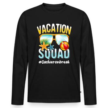 Kassierer Vacation Squad #Cashieronbreak - Männer Premium Bio Langarmshirt - Schwarz - Vorne - Nico (187cm)
