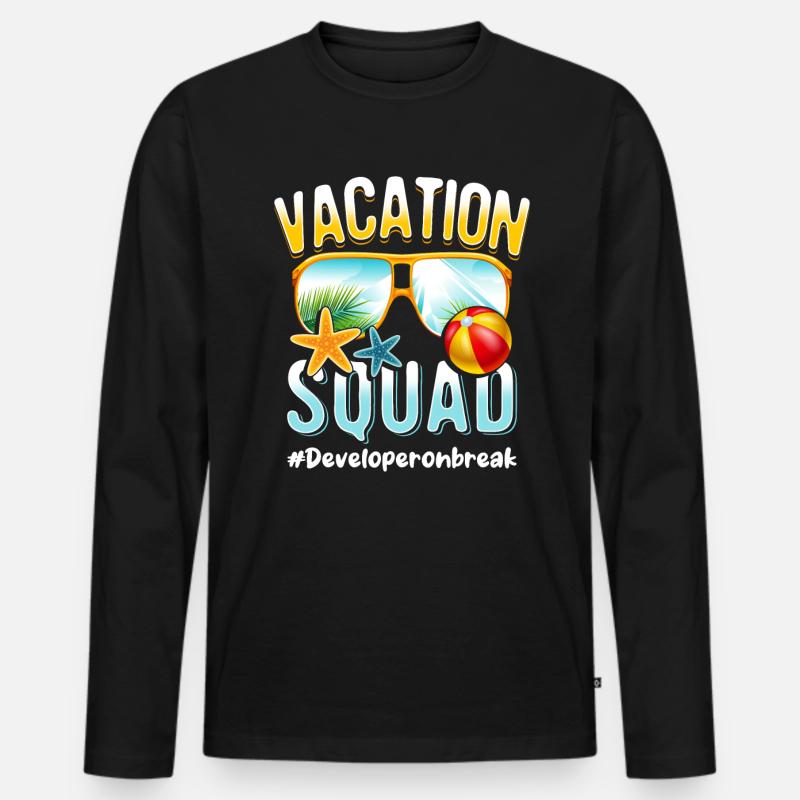 Developer Vacation Squad #Developeronbreak - Men's Premium Organic Long Sleeve Shirt - black