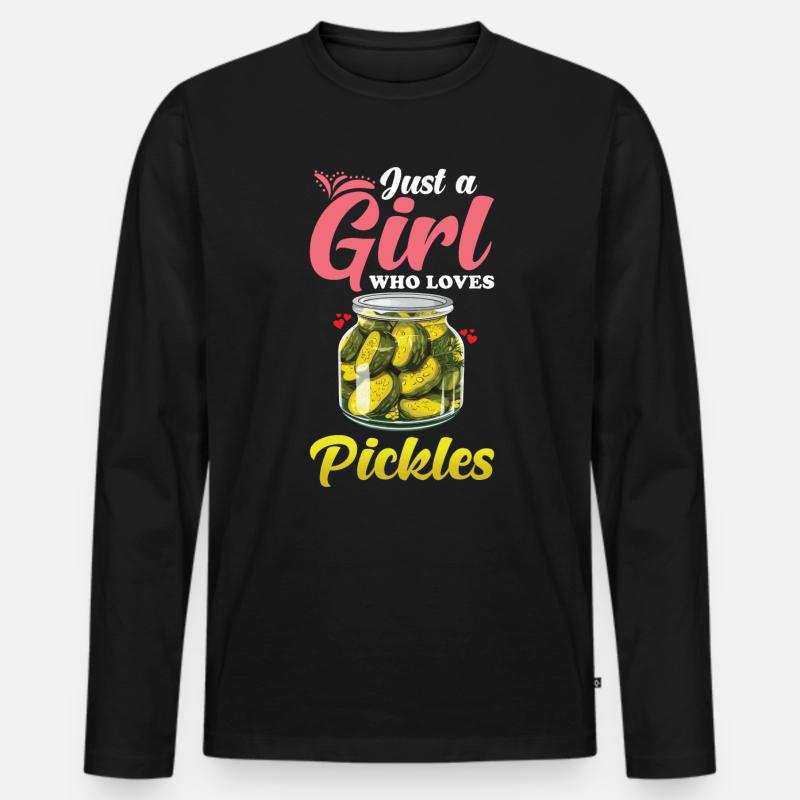 Gurken Liebhaber eingelegte Gurke Geschenk - Männer Premium Bio Langarmshirt - Schwarz