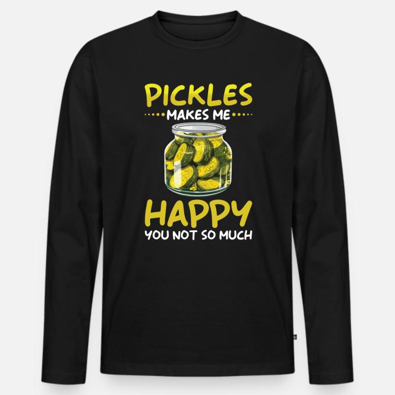 Gurken Liebhaber eingelegte Gurke Geschenk - Männer Premium Bio Langarmshirt - Schwarz