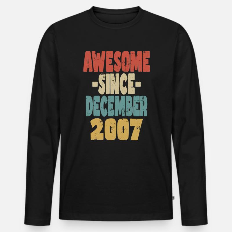 Fantastischer Dezember 2007 - Männer Premium Bio Langarmshirt - Schwarz