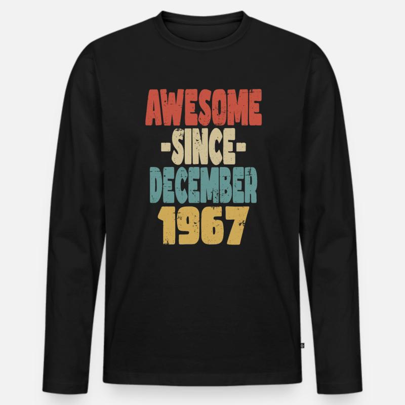 Fantastischer Dezember 1967 - Männer Premium Bio Langarmshirt - Schwarz