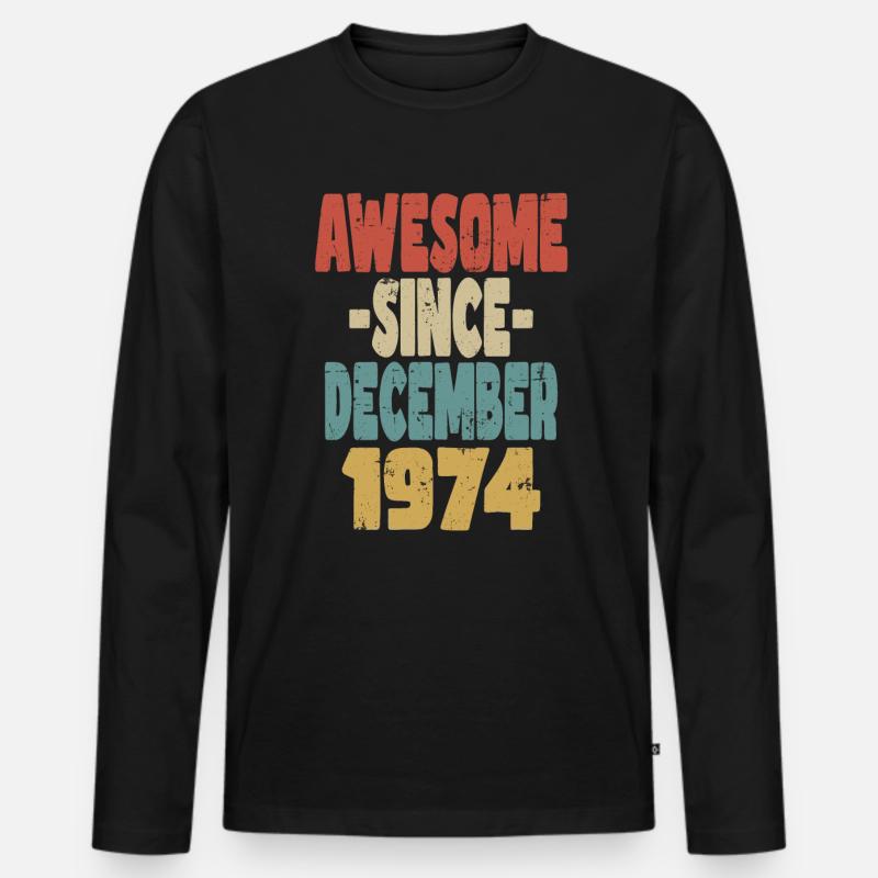 Fantastischer Dezember 1974 - Männer Premium Bio Langarmshirt - Schwarz