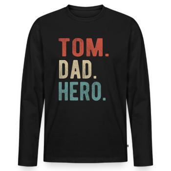 Tom Papa Héros - T-shirt manches longues Premium bio Homme - noir - Devant - Nico (187cm)