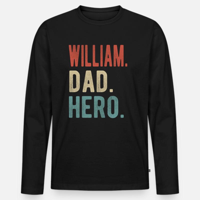 William Papa Held - Männer Premium Bio Langarmshirt - Schwarz