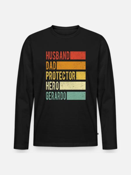 Gerardo Name Dad Gift - Men's Premium Organic Long Sleeve Shirt - black