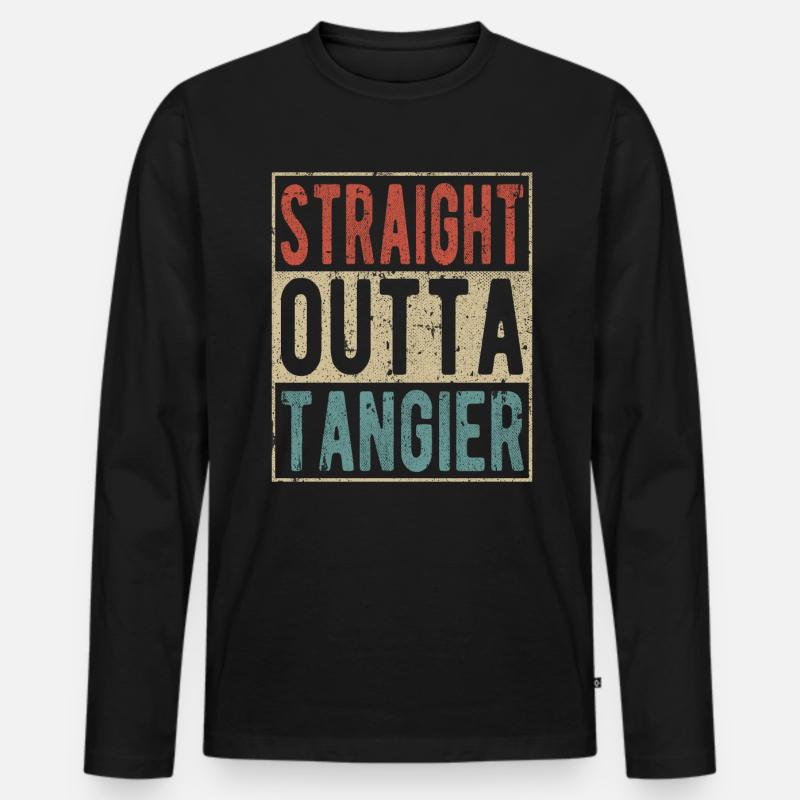 Direkt aus Tanger - Männer Premium Bio Langarmshirt - Schwarz