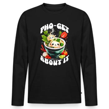 Pho Soup Vietnamese Food Pho-get About It Kawaii - Men's Premium Organic Long Sleeve Shirt - black - Front - Nico (187cm)