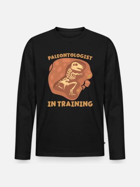 Paleontologist In Training Future Paleontology - Men's Premium Organic Long Sleeve Shirt - black
